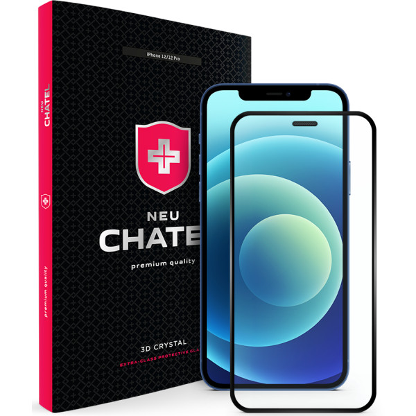 Фото - Захисне скло для смартфону NEU Chatel Full 2.5D Silk Narrow Border Crystal with Mesh for iPhone 12/12 Pro Front Black (+NEU25DM61B)
