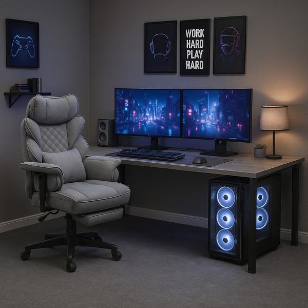 Фото - Крісло офісне GT Racer B-2511 Fabric Gray