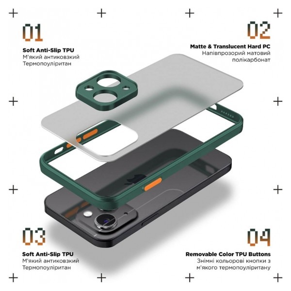 Фото - Чехол для смартфона Armorstandart Frosted Matte for Realme C55 Dark Green (ARM70483)