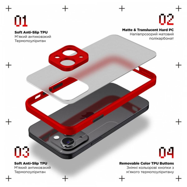 Фото - Чохол для смартфону Armorstandart Frosted Matte for Samsung M34 5G (M346) Red (ARM69713)