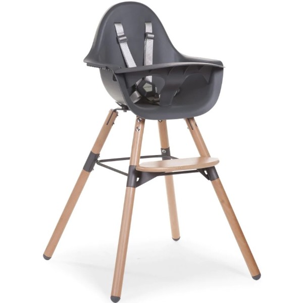 Фото - Стільчик для годування класичний Childhome Evolu 2 Natural/Anthracite (CHEVOCHNA)