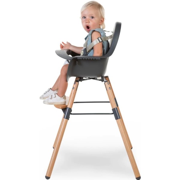 Фото - Стільчик для годування класичний Childhome Evolu 2 Natural/Anthracite (CHEVOCHNA)