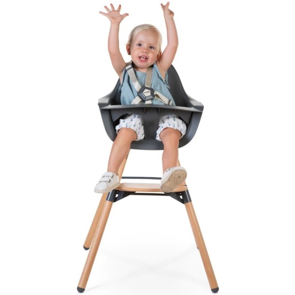 Фото - Стільчик для годування класичний Childhome Evolu 2 Natural/Anthracite (CHEVOCHNA)