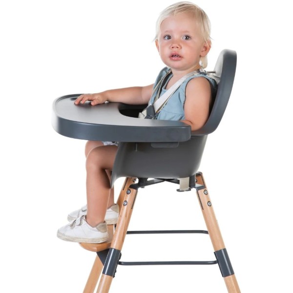 Фото - Стільчик для годування класичний Childhome Evolu 2 Natural/Anthracite (CHEVOCHNA)