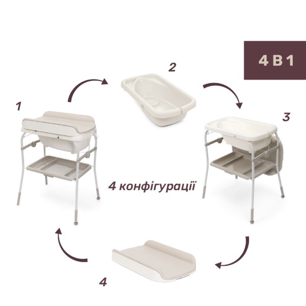 Фото - Столик пеленальний Chicco Soft Bubble Armonia з ванночою кол.84 (87186.84)