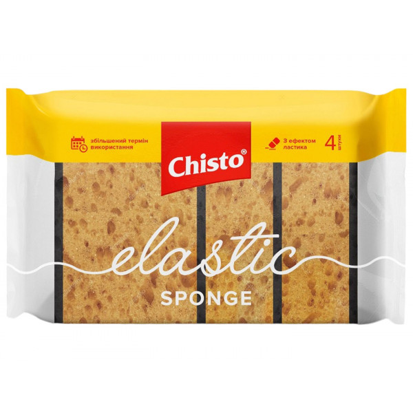 Фото - Губка для миття посуду поролонова Chisto Elastic sponge (4823098409014)