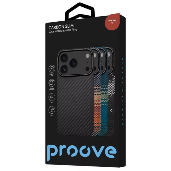 Фото - Чохол для смартфону Proove Carbon Slim with Magnetic Ring iPhone 17 glowrise (PCCSIP170052)