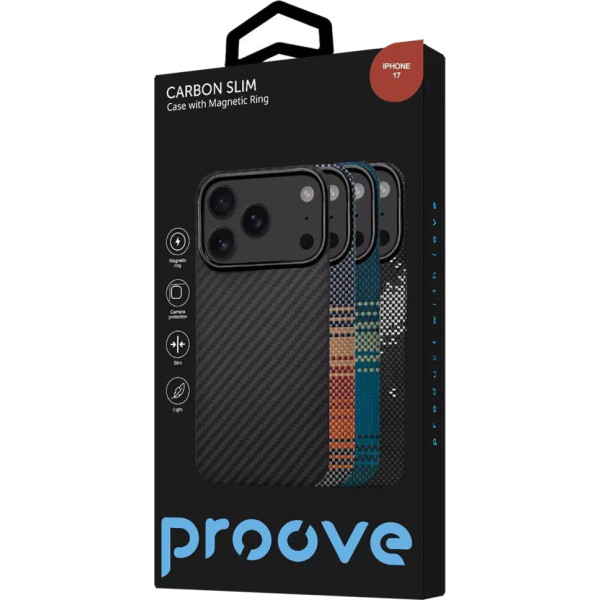 Фото - Чохол для смартфону Proove Carbon Slim with Magnetic Ring iPhone 17 starfield (PCCSIP170053)