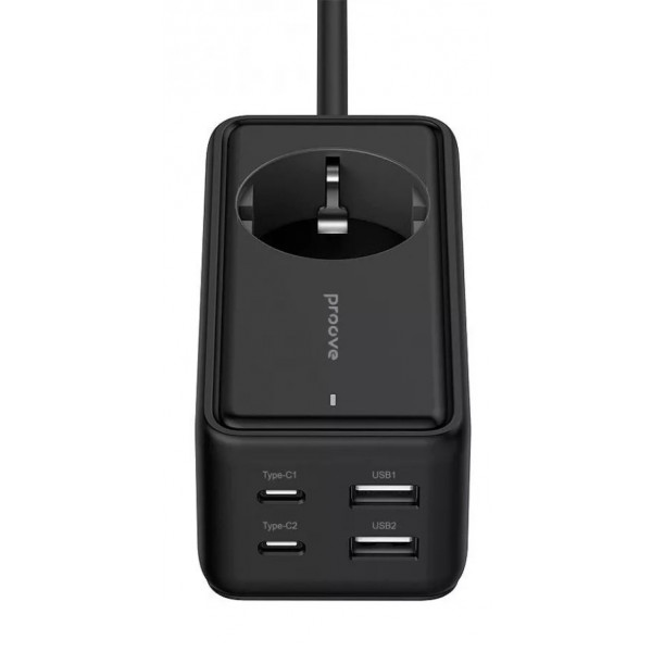 Фото - Мережевий фільтр Proove Power Strip Homester PD-03 1AC 65W 2 Type-C + 2USB Black (479280001)