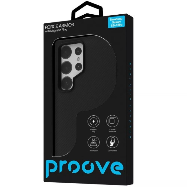 Фото - Чохол для смартфону Proove Force Armor Case with Magnetic Ring Samsung Galaxy S24 Ultra Black (PCFASGSU2402)