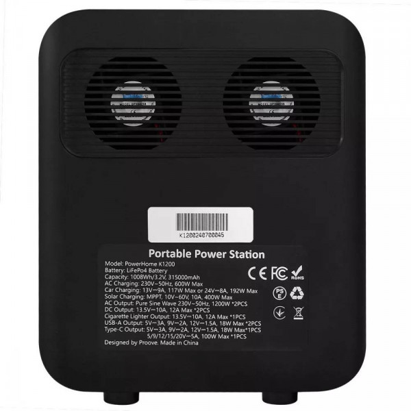 Фото - Зарядна станція універсальна Proove PowerHome K1200 Black
