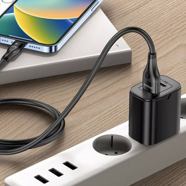 Фото - Кабель синхронізації даних Proove Soft Silicone Micro USB 2.4A 1m Black (492050001)