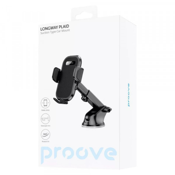 Фото - Автодержатель Proove Longway Plaid Suction Type Car Mount Black (484050001)
