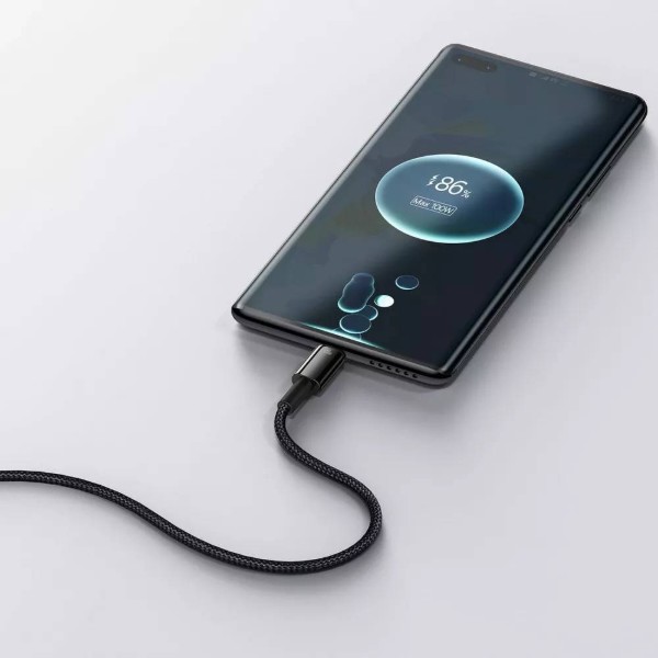 Фото - Кабель Baseus Tungsten Gold Fast Charging USB to Type-C 100W 2m black (CAWJ000101)