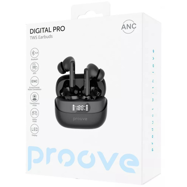 Фото - Навушники вкладиші бездротові TWS Proove Digital Pro TWS with ANC (APP) Black (TWAP54002201)