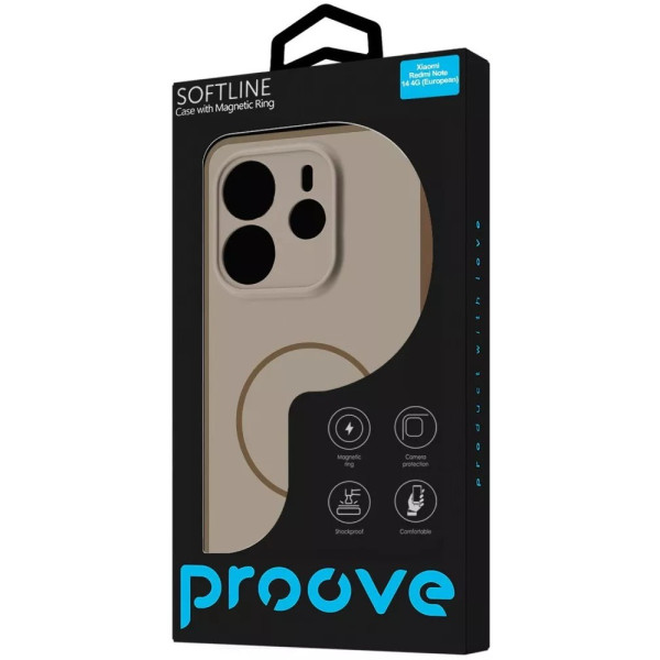 Фото - Чехол для смартфона Proove Softline Case with Magnetic Ring Xiaomi Redmi Note 14 4G (European) 164.84mm beige (PCLCXRN14481)