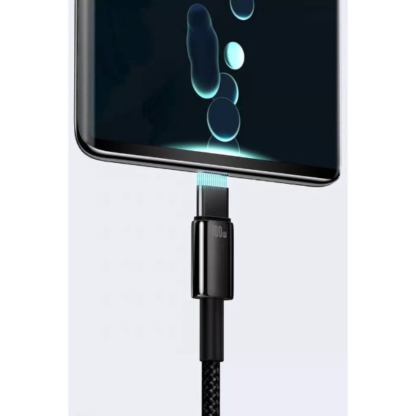 Фото - Кабель Baseus Tungsten Gold Fast Charging USB to Type-C 100W 2m black (CAWJ000101)