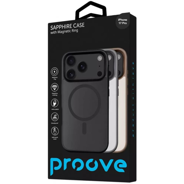 Фото - Чохол для смартфону Proove Sapphire Case with Magnetic Ring iPhone 17 Pro Desert Titanium (PCSAIP17P033)