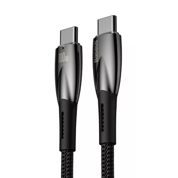 Фото - Кабель Baseus Glimmer Series Fast Charging Type-C to Type-C 100W 1 m Black (CADH000701)