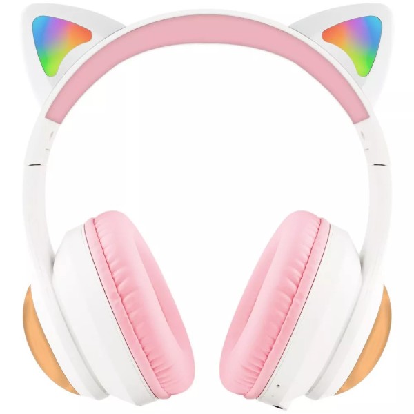Фото - Навушники накладні бездротові Proove Kids LumiCat (APP) white/pink (HPLC0001AP25)