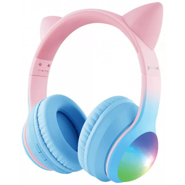 Фото - Навушники накладні бездротові Proove Kids LumiCat (APP) blue/pink (HPLC0001AP26)