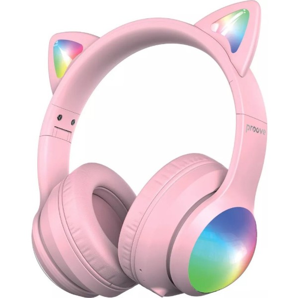 Фото - Навушники накладні бездротові Proove Kids LumiCat (APP) pink (HPLC0001AP27)