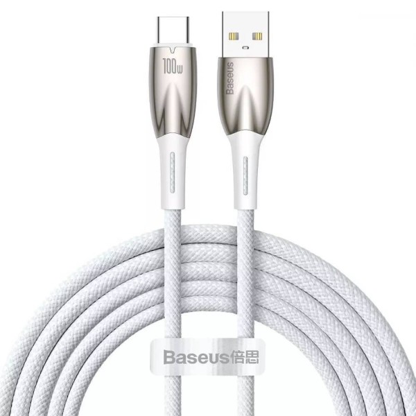 Фото - Кабель Baseus Glimmer Series Fast Charging Type-C 100W 2 m White (CADH000602)