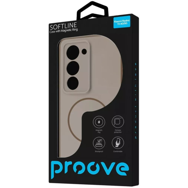 Фото - Чохол для смартфону Proove Softline Case with Magnetic Ring Xiaomi Redmi 15 4G/5G 169.5mm Beige (PCLCXRMI1581)