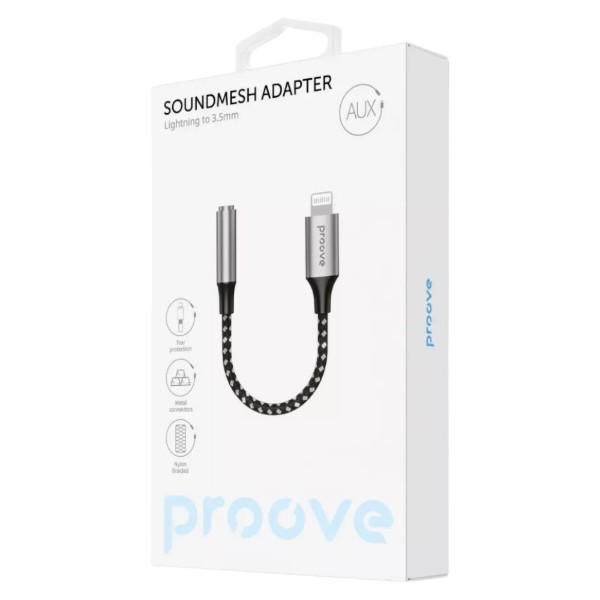 Фото - Переходник аудио Proove SoundMesh Lightning to 3.5 mm Gray (ACSM00005101)
