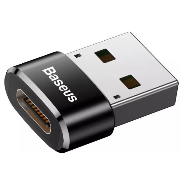 Фото - Перехідник Baseus Mini Type-C female to USB Black (CAAOTG-01)