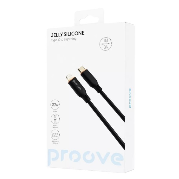 Фото - Кабель Proove Jelly Silicone Type-C to Lightning 27W 1m Black (492000001)