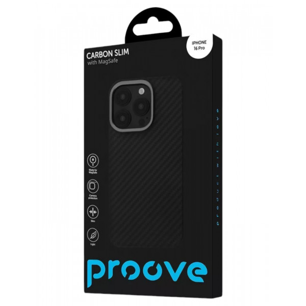 Фото - Чохол для смартфону Proove Carbon Slim with Magnetic Ring iPhone 16 Pro black (PCCSIP16P002)