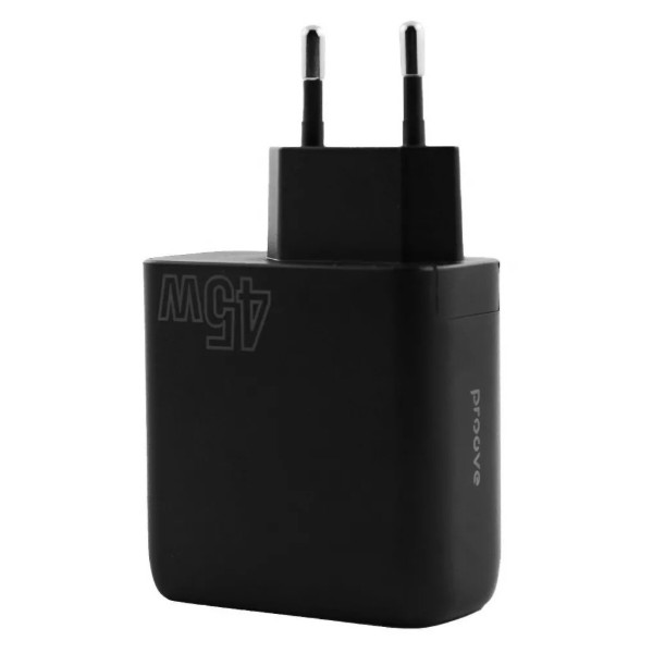 Фото - Сетевое зарядное устройство Proove Silicone Power 45W (Type-C + USB) Black
