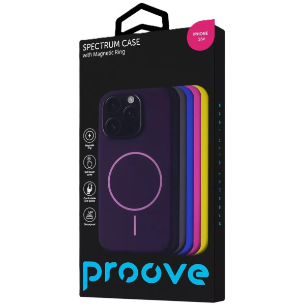 Фото - Чохол для смартфону Proove Spectrum Case with Magnetic Ring iPhone 16e Grape Purple (PCSPIP16E037)