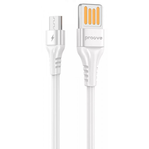 Фото - Кабель синхронизації даних Proove Double Way Silicone Micro USB 2.4A 1m White (CCDS20001302)