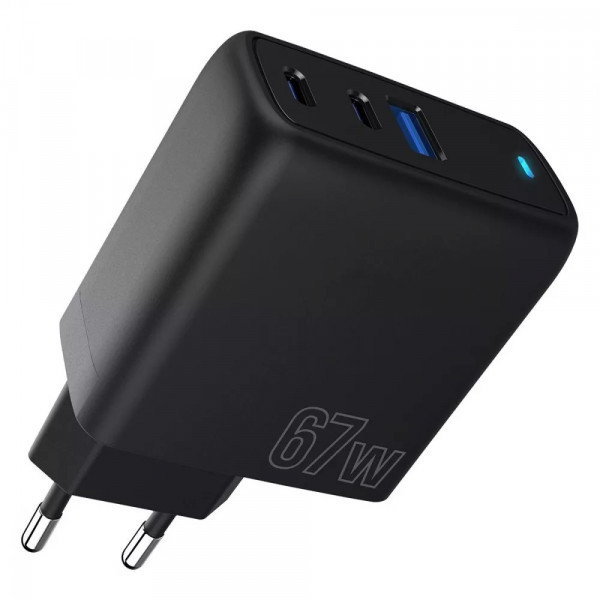 Фото - Мережевий зарядний пристрій Proove Shot GaN 67W (2Type-C + USB) Black
