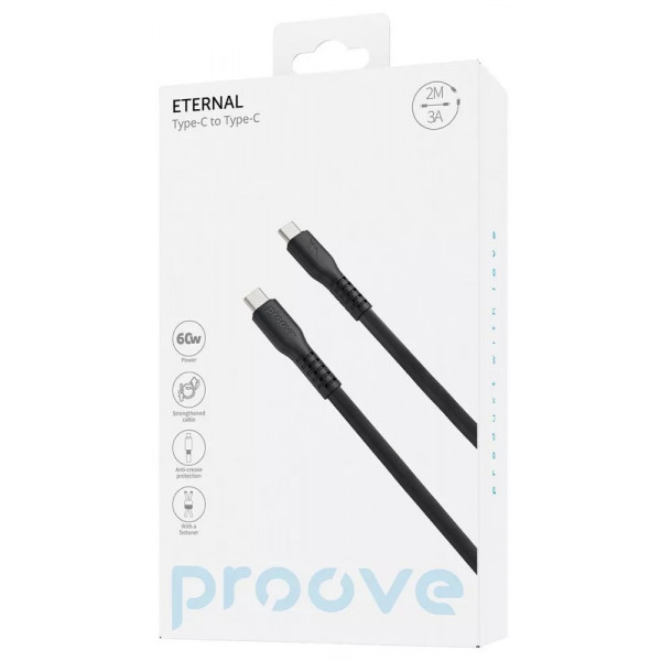 Фото - Кабель синхронизации данных Proove Eternal Type-C to Type-C 60W 2m Black (CCET60002221)