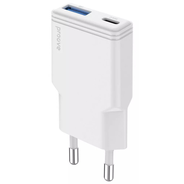 Фото - Мережевий зарядний пристрій Proove Slender 30W (Type-C + USB) White (WCSL30110002)