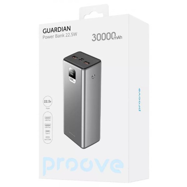 Фото - Батарея мобильная Proove Guardian 22.5W 30000mAh metal gray (PBG322210004)