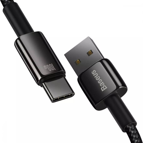 Фото - Кабель Baseus Tungsten Gold Fast Charging USB to Type-C 100W 2m black (CAWJ000101)