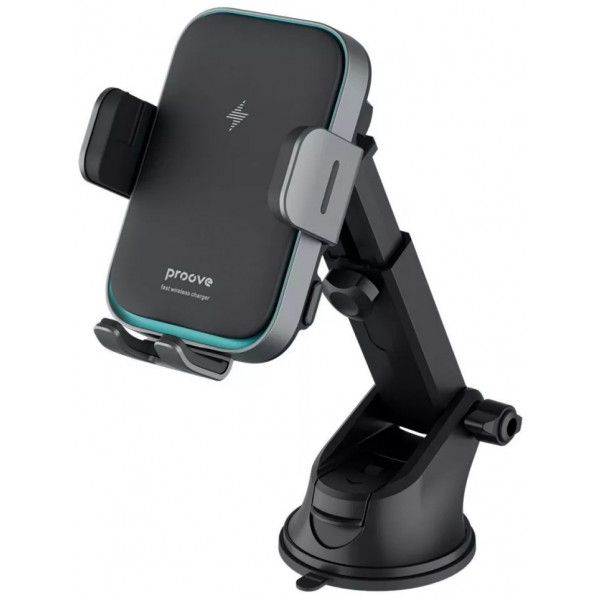 Фото - Автодержатель с беспроводной зарядкой Proove Triple Clamp Pro 15W Metal Gray (479200092)
