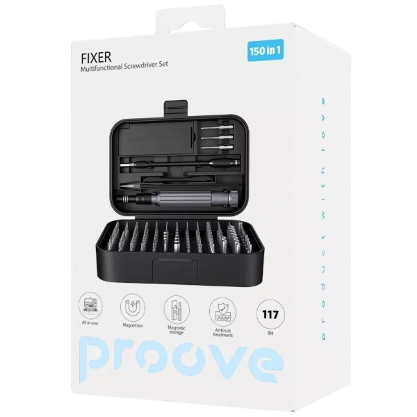 Фото - Набір викруток Proove Багатофункціональний Fixer 150in1 Black (MTSF15000001)