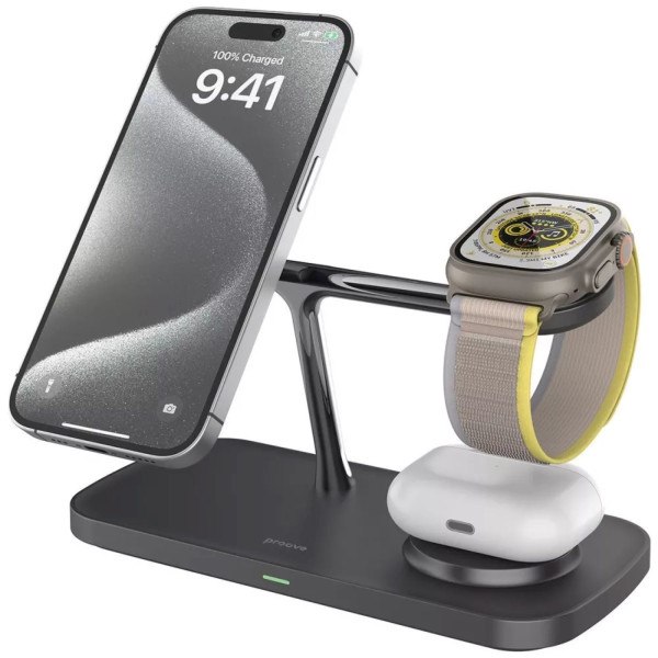 Фото - Бездротовий зарядний пристрій Proove Magnetic Field Pro 3 in 1 Qi2 black (WSMP15002001)