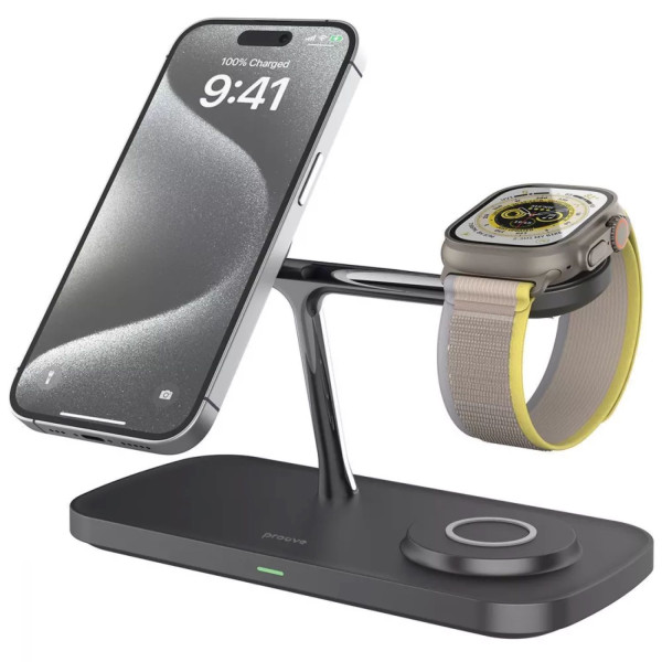 Фото - Бездротовий зарядний пристрій Proove Magnetic Field Pro 3 in 1 Qi2 black (WSMP15002001)