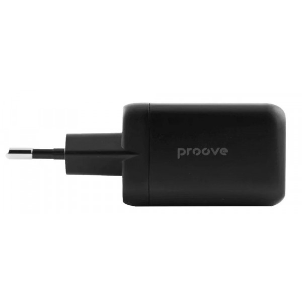 Фото - Мережевий зарядний пристрій Proove Silicone Power 40W (Type-C + Type-C) Black