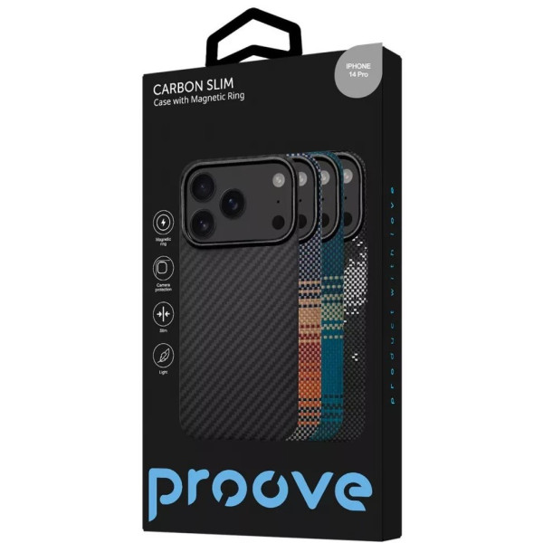 Фото - Чохол для смартфону Proove Carbon Slim with Magnetic Ring iPhone 14 Pro starfield (PCCSIP14P053)