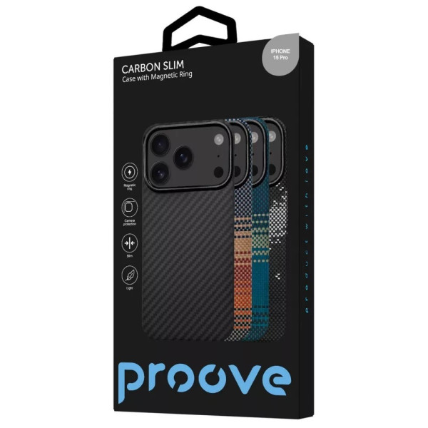 Фото - Чохол для смартфону Proove Carbon Slim with Magnetic Ring iPhone 15 Pro starfield (PCCSIP15P053)