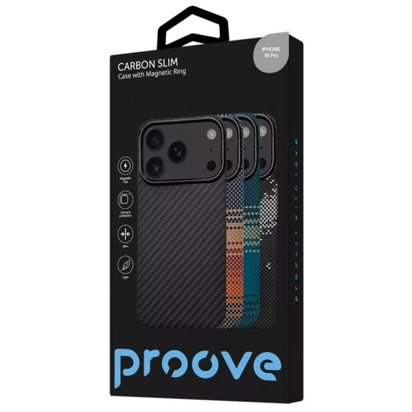 Фото - Чохол для смартфону Proove Carbon Slim with Magnetic Ring iPhone 16 Pro starfield (PCCSIP16P053)