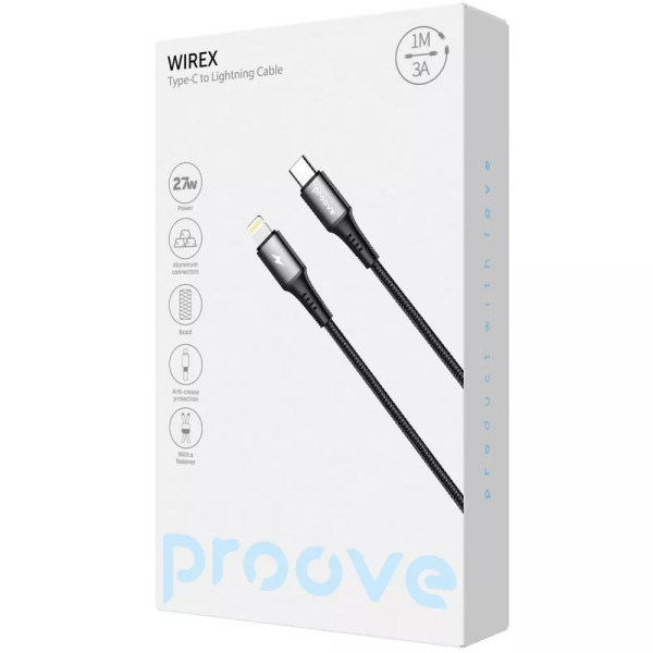 Фото - Кабель Proove WireX Type-C to Lightning 27W 1m Black (CCWX27002101)