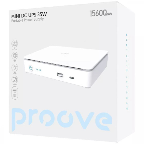 Фото - Джерело безперебійного живлення Proove Mini DC UPS 35W 15600mAh White (UPSP15635102)